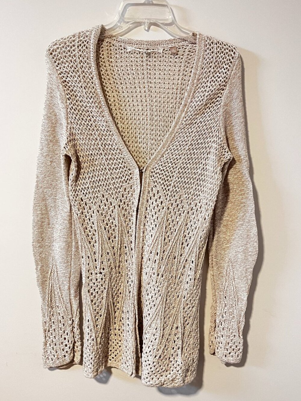 Anthropologie Knitted & Knotted Long Cardigan Size M Crochet